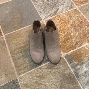 Toms Gray Ankle Booties with Suede Finish